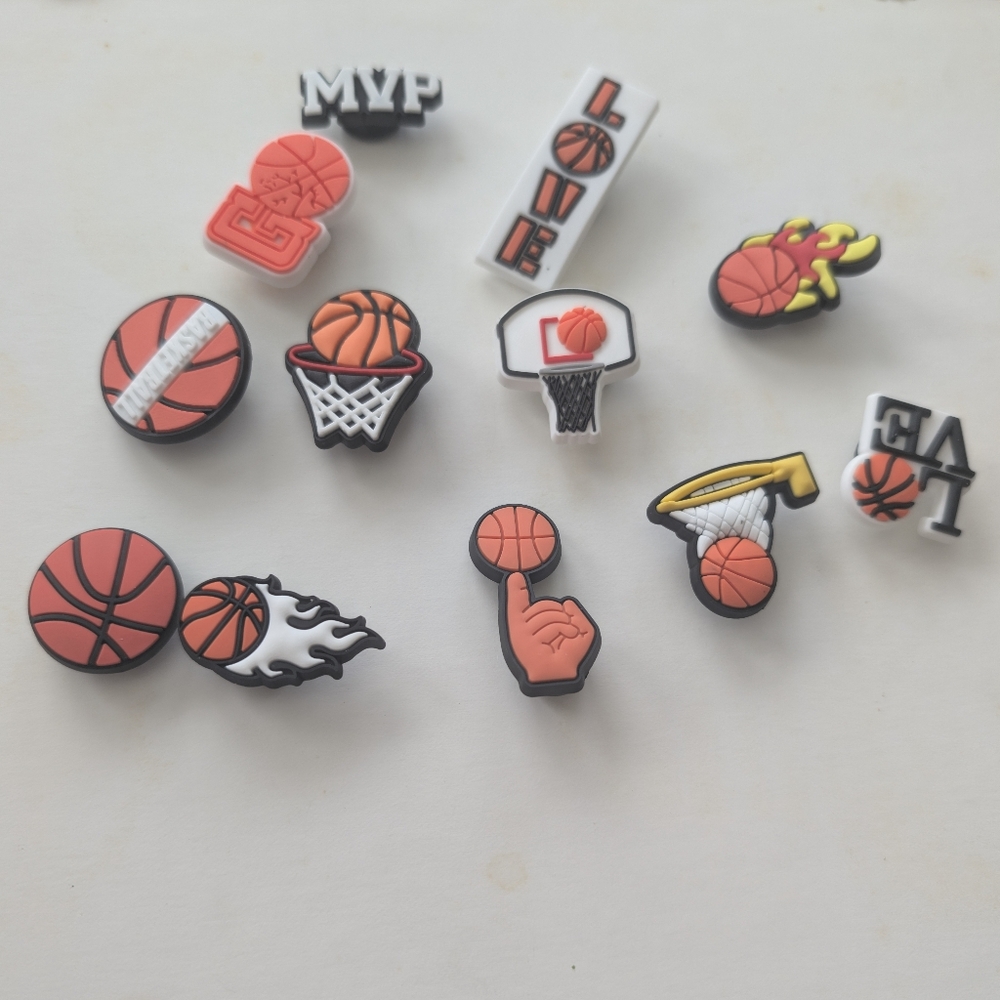 NEW 12 Shoe Charms  For Croc Shoes Basketball Sports Charm